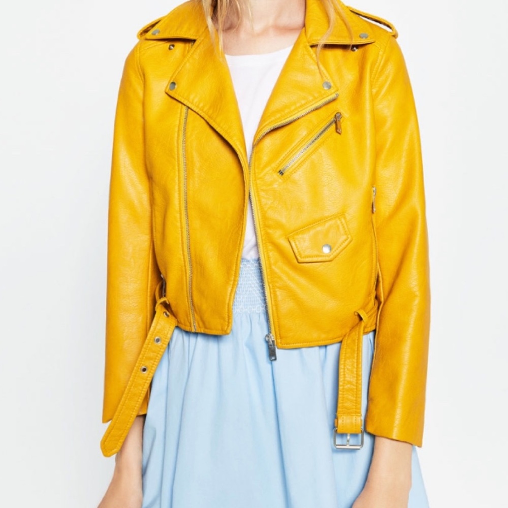 COPY - Unique Zara  mustard leather jacket